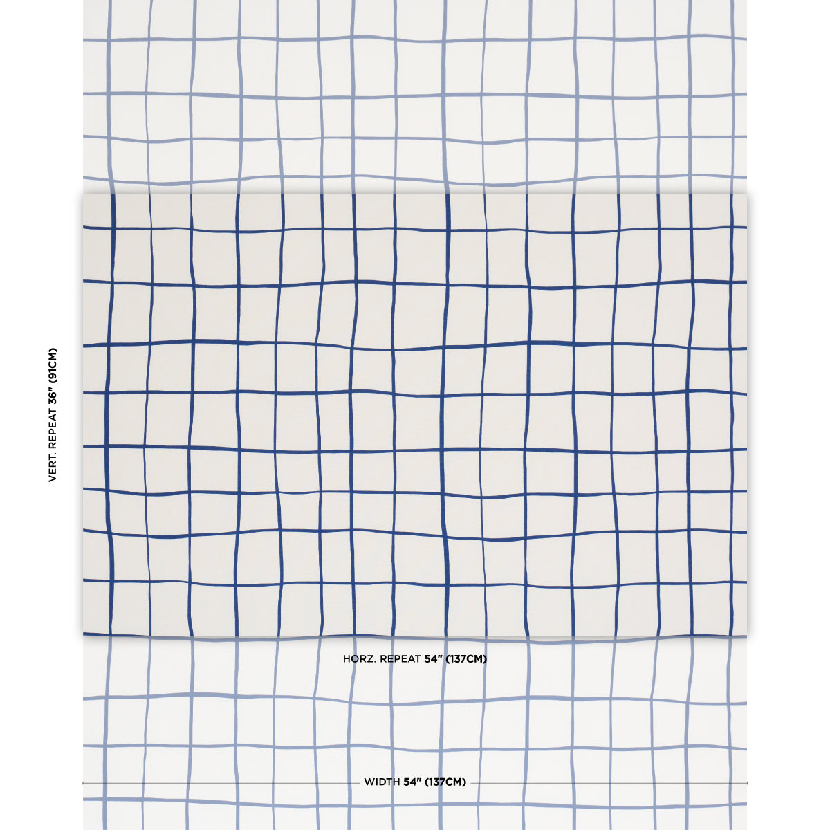 Purchase 180295 | Painterly Windowpane, Navy - Schumacher Fabric