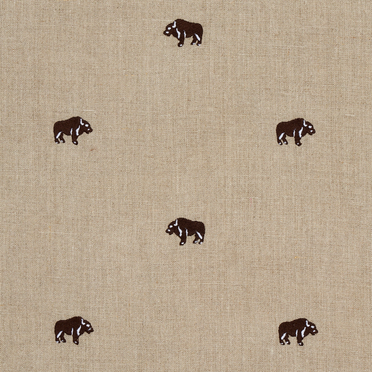 Purchase 180450 Buffalo Embroidered Linen, Natural by Schumacher Fabric