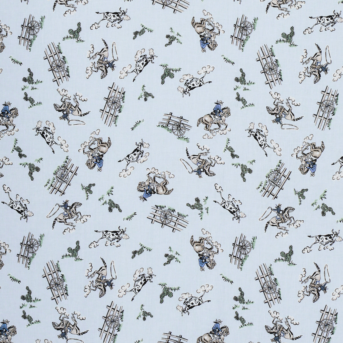 Purchase 180461 Wild West Performance Linen, Blue by Schumacher Fabric