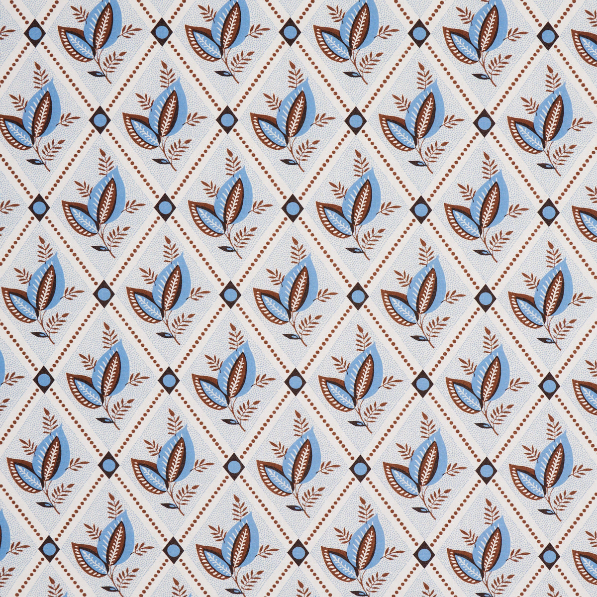 Purchase 180573 | Bouquet Toss, Delft & Sepia - Schumacher Fabric