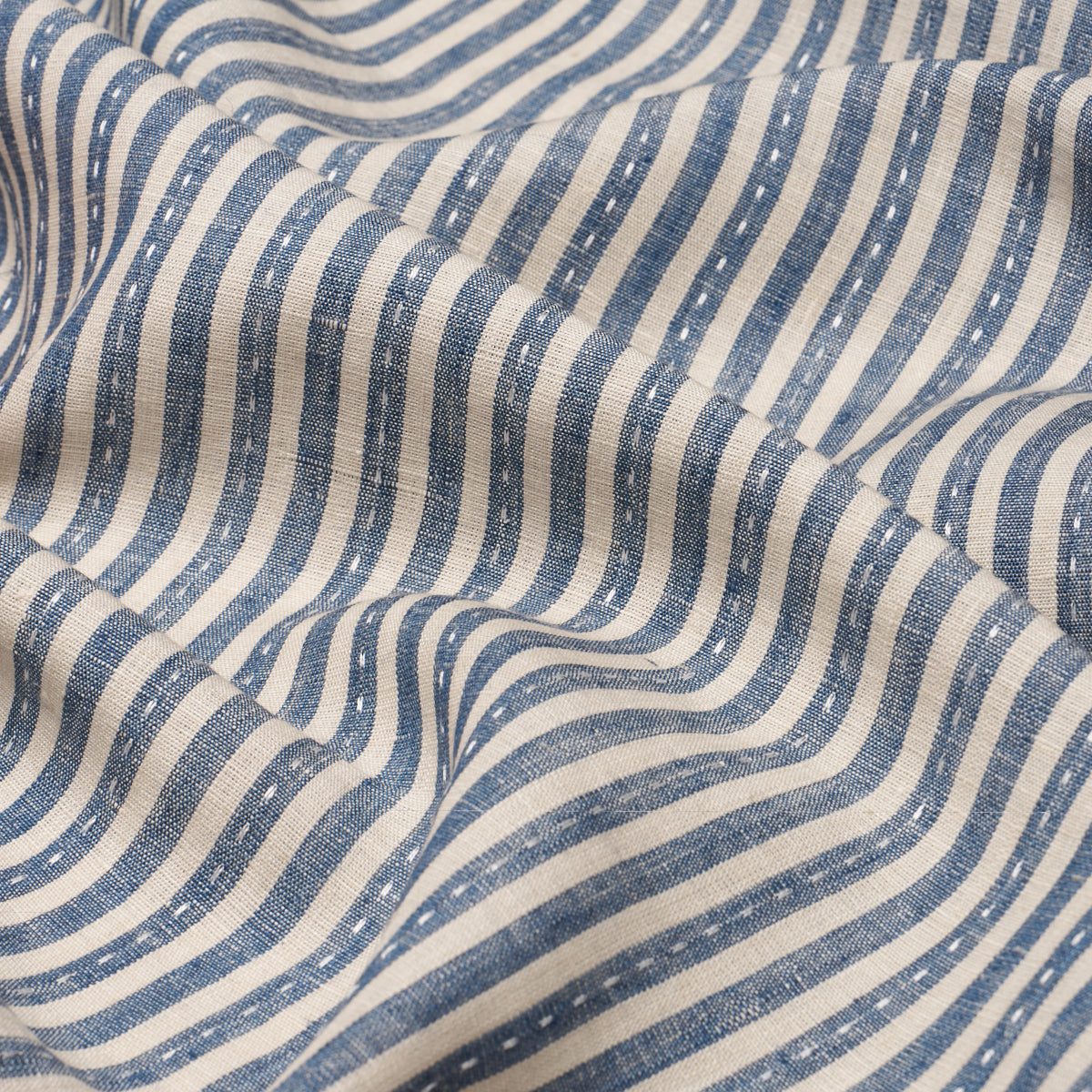 Purchase 180593 | Mathis Ticking Stripe, Indigo - Schumacher Fabric