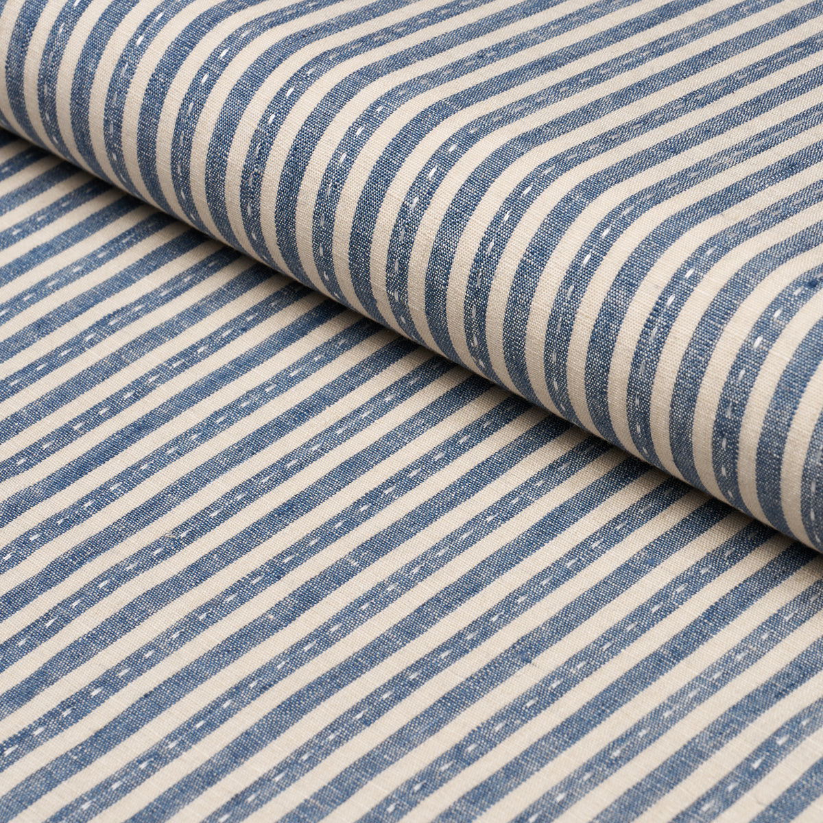 Purchase 180593 | Mathis Ticking Stripe, Indigo - Schumacher Fabric