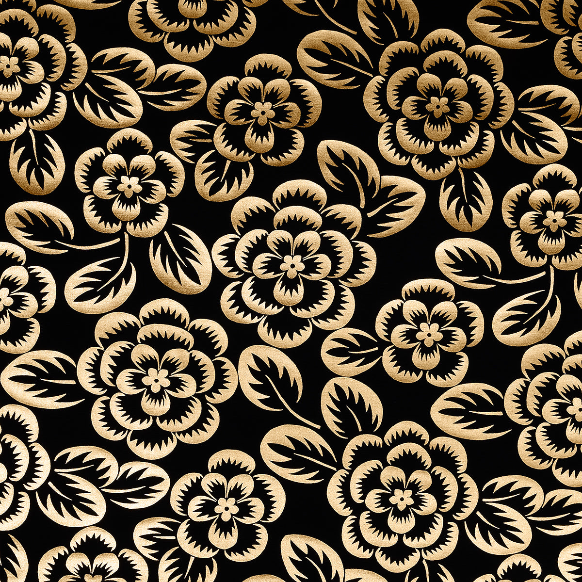 Purchase 180871 | Angelica Floral, Gold & Noir - Schumacher Fabric