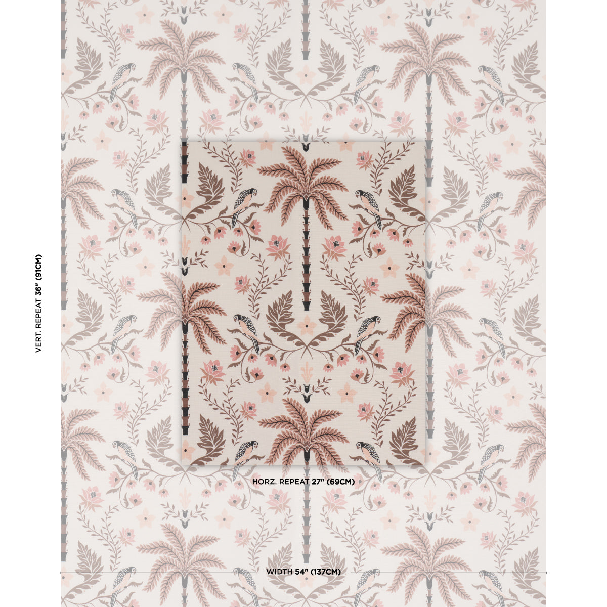 Purchase 180982 | Island Palm Indoor/Outdoor, Peach & Brown - Schumacher Fabric
