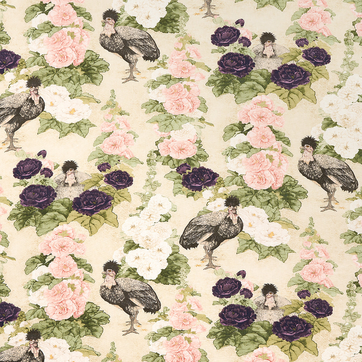 Purchase 181040 Lady Hollyhock, Creme by Schumacher Fabric