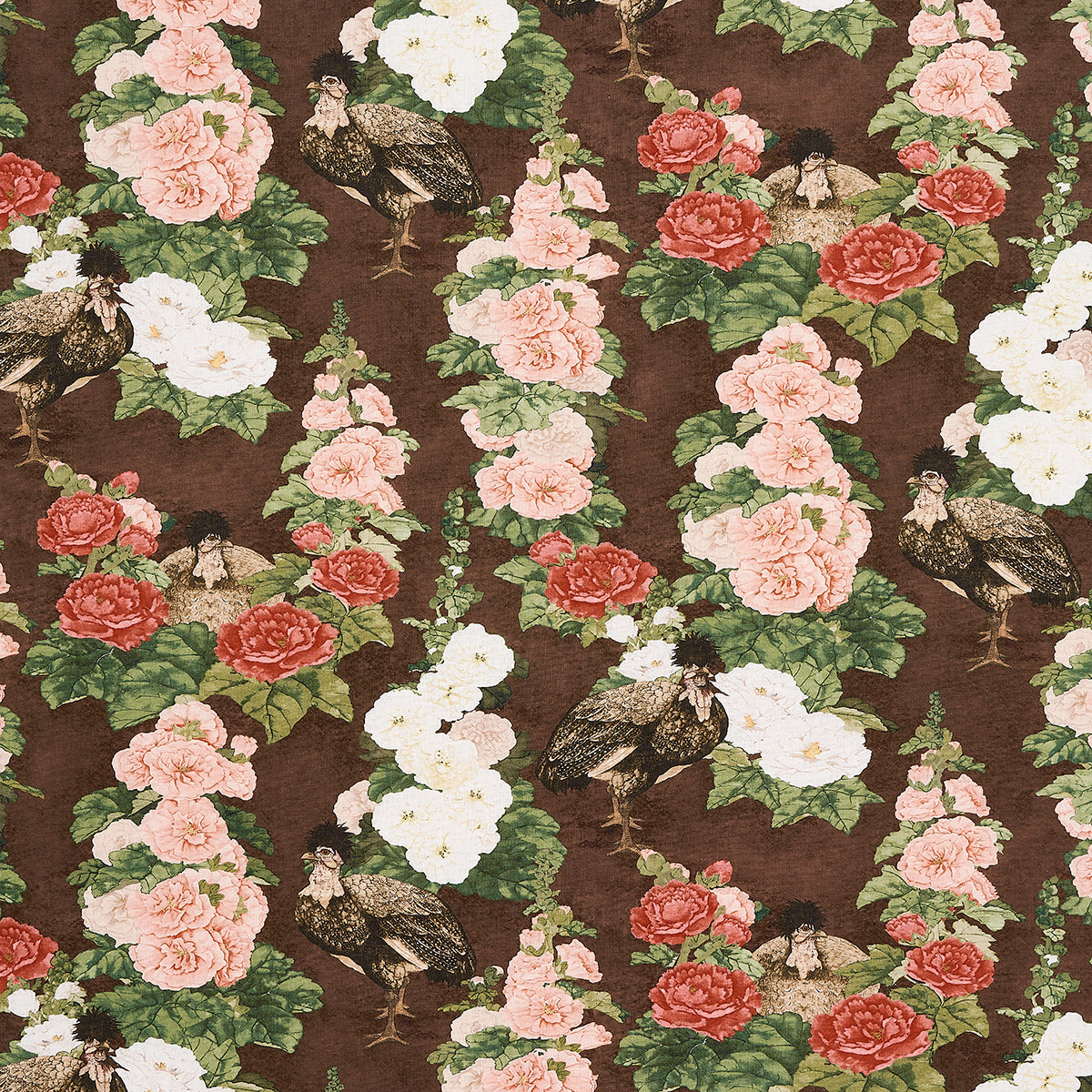 Purchase 181041 Lady Hollyhock, Brown by Schumacher Fabric