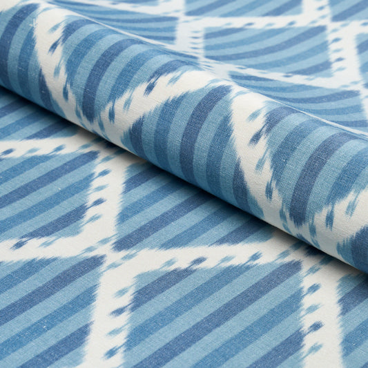 Purchase 181290 | Kai Striped Ikat, Blue - Schumacher Fabric