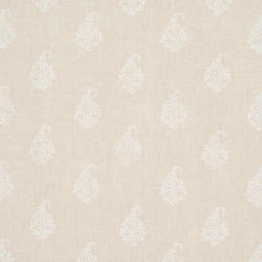 Purchase 181350 | Kerala Paisley, White On Neutral - Schumacher Fabric