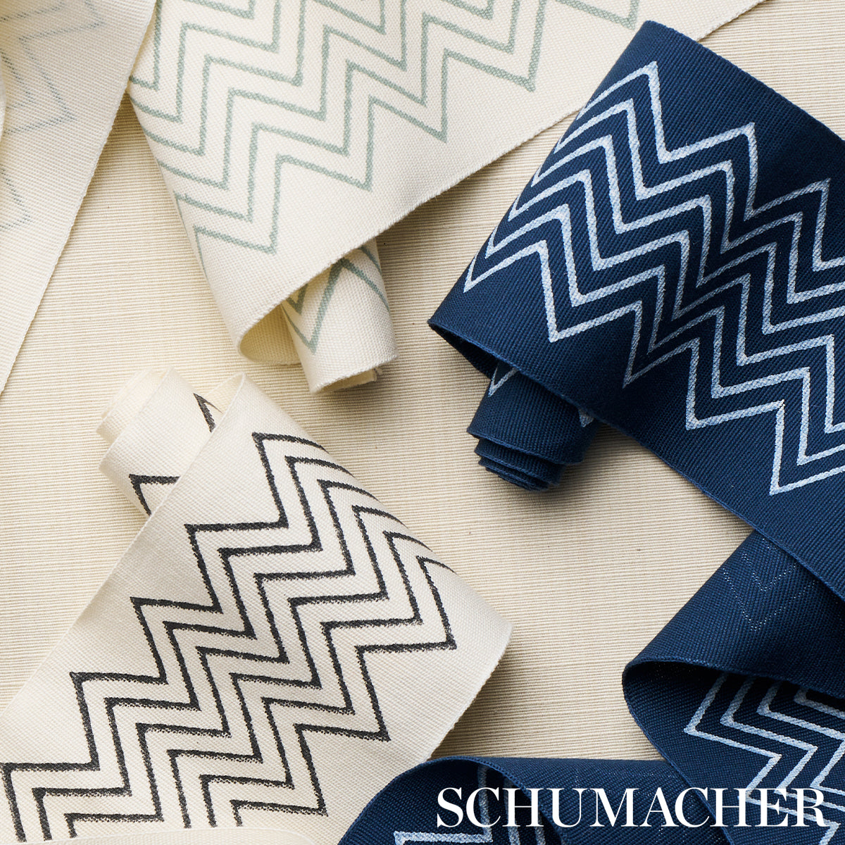 Purchase 181380 | Leora Hand Blocked Tape Narrow, Sky - Schumacher Trim