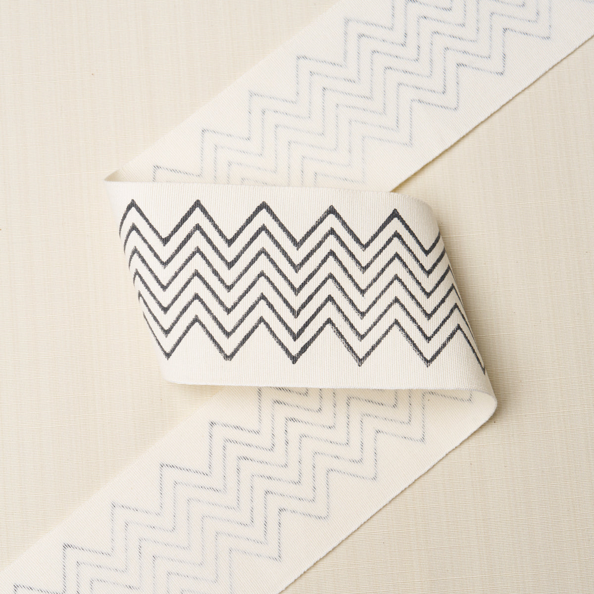 Purchase 181381 | Leora Hand Blocked Tape Narrow, Charcoal - Schumacher Trim