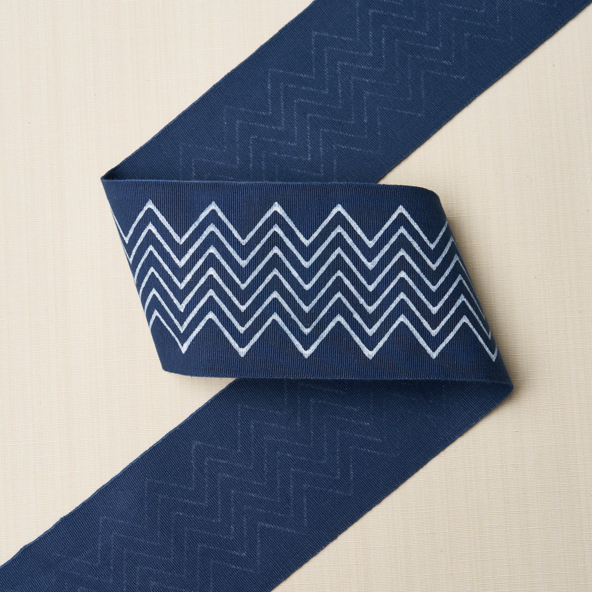 Purchase 181382 | Leora Hand Blocked Tape Narrow, Indigo - Schumacher Trim