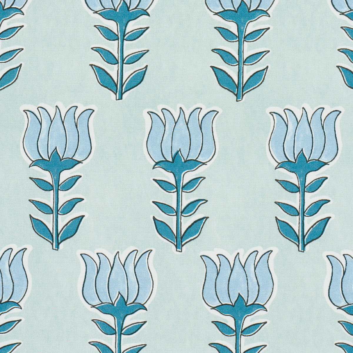 Purchase 181391 | Mia Tulip, Mineral & Blue - Schumacher Fabric