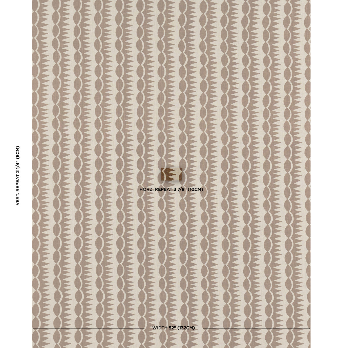 Purchase 181530 | Dagger Stripe, Brown On Natural - Schumacher Fabric