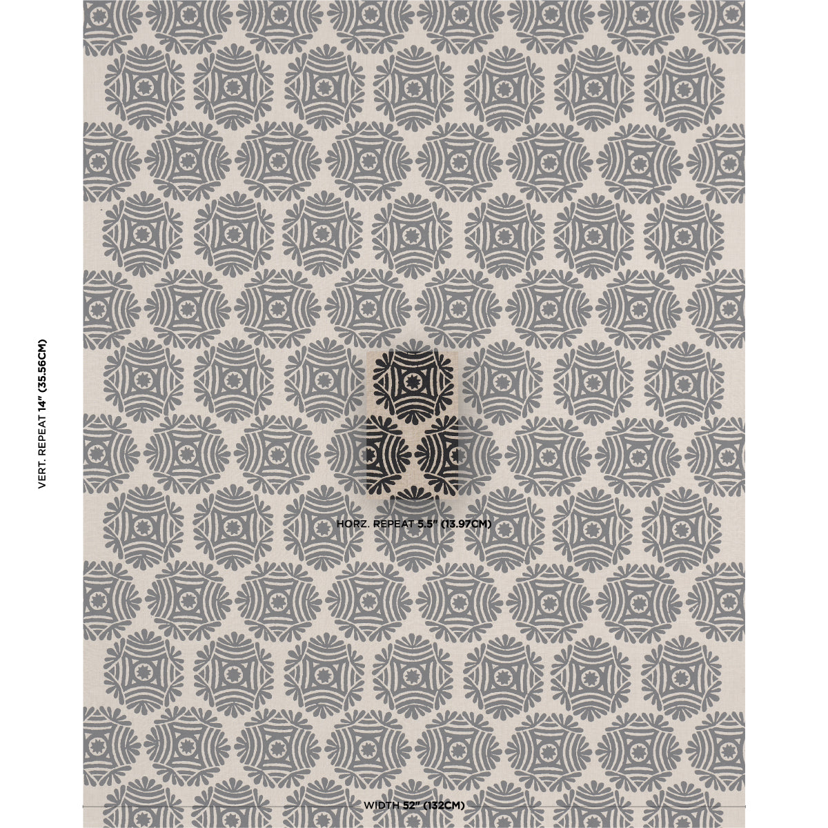 Purchase 181543 | Gilded Star Hand Block, Black - Schumacher Fabric