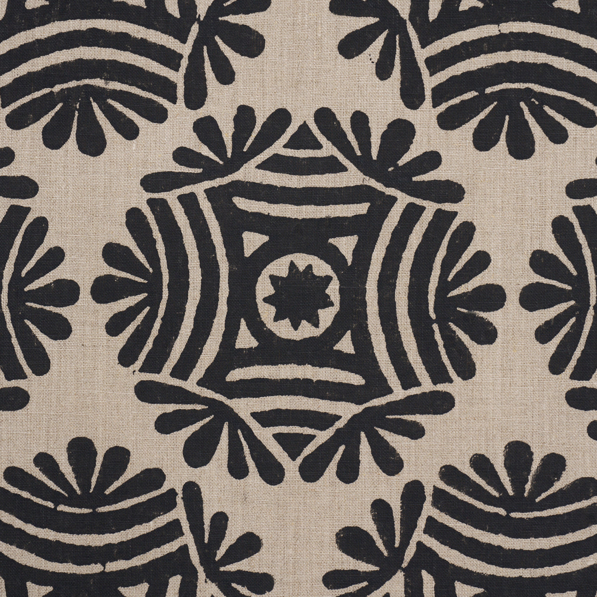 Purchase 181543 | Gilded Star Hand Block, Black - Schumacher Fabric