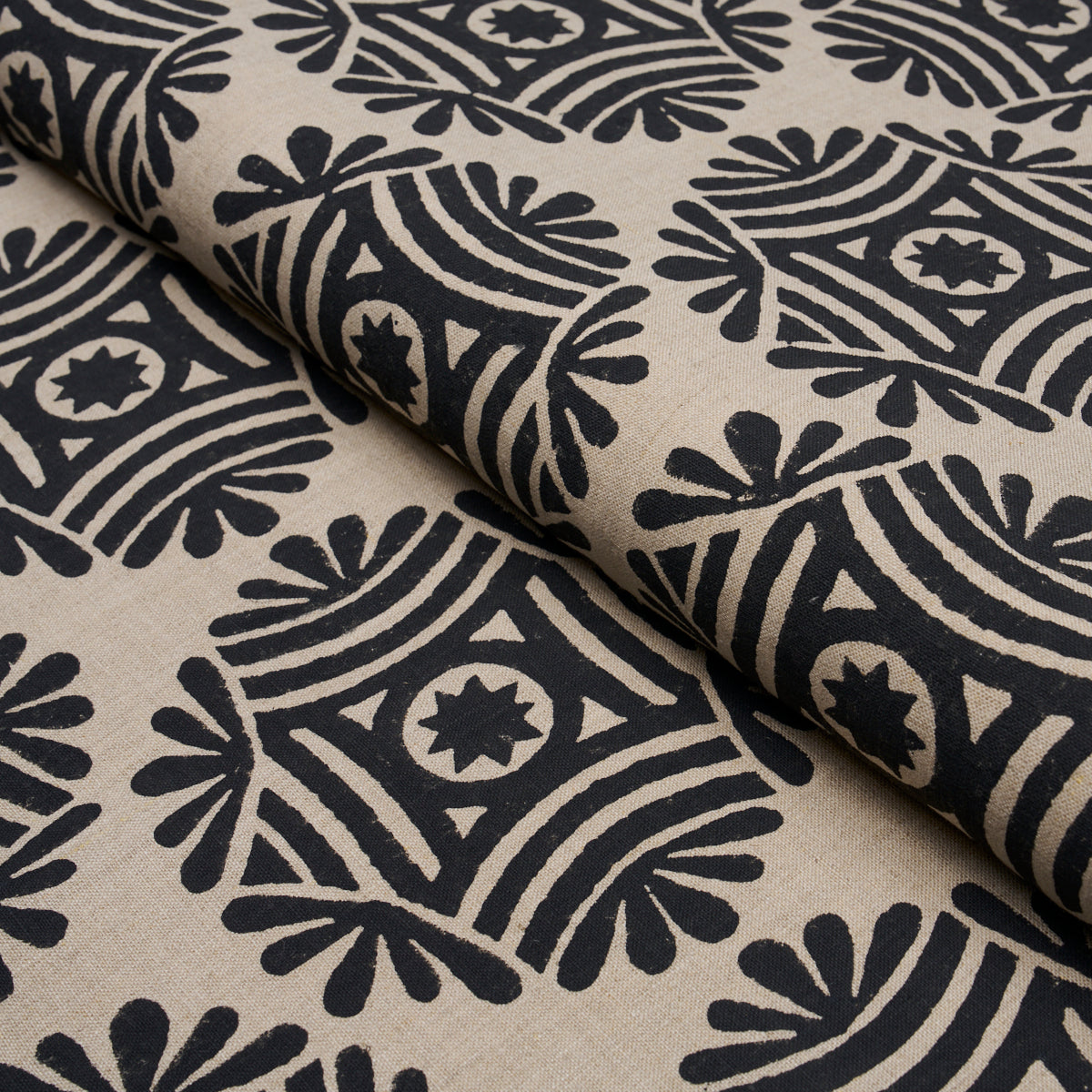 Purchase 181543 | Gilded Star Hand Block, Black - Schumacher Fabric