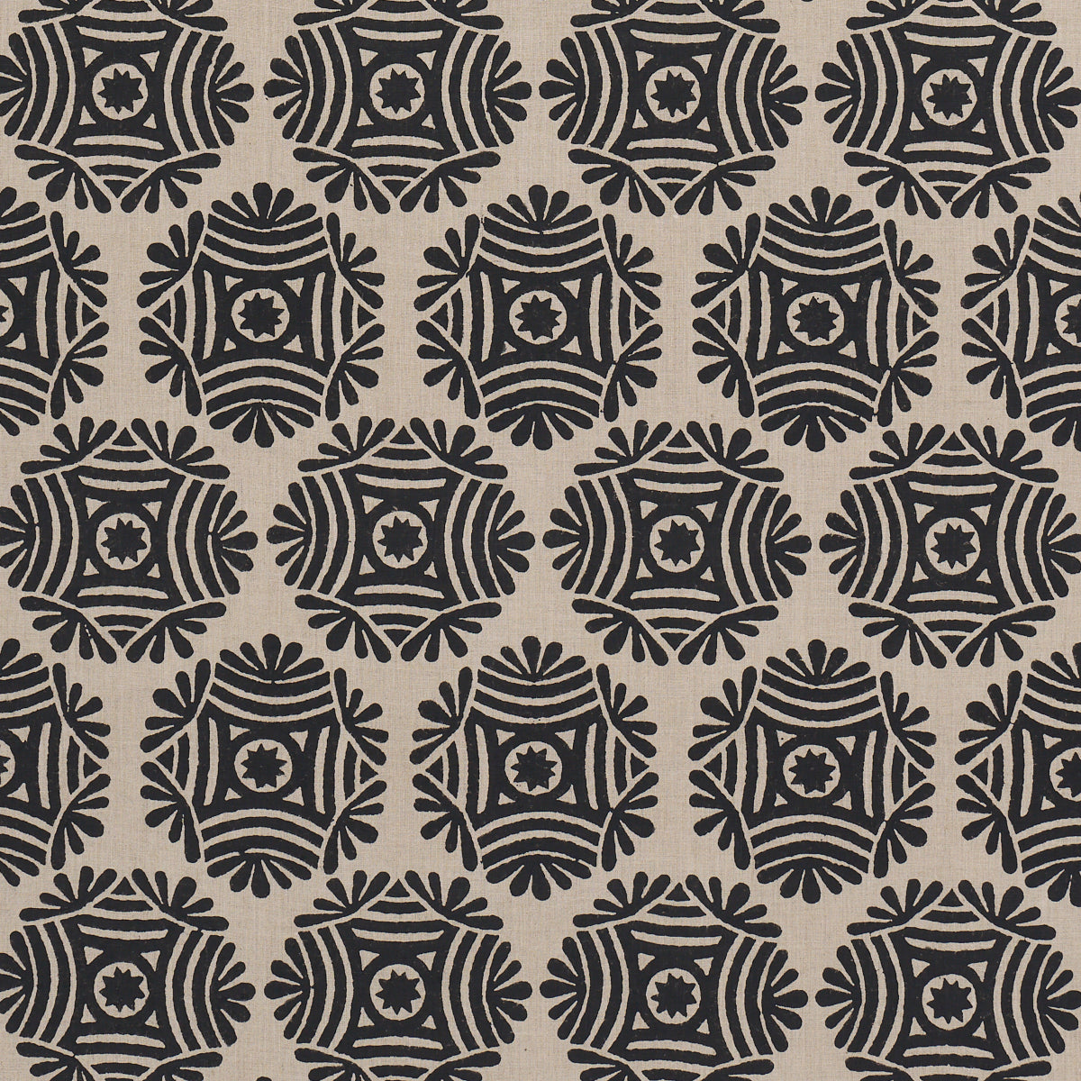 Purchase 181543 | Gilded Star Hand Block, Black - Schumacher Fabric