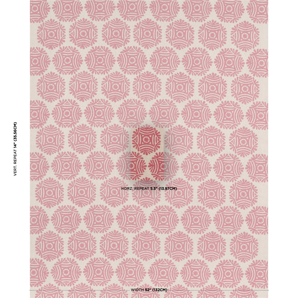 Purchase 181544 | Gilded Star Hand Block, Red - Schumacher Fabric
