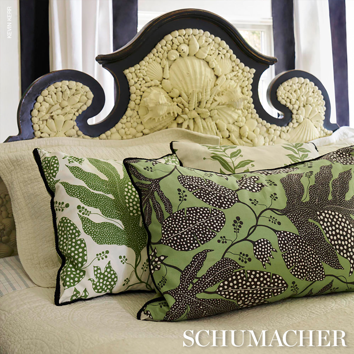 Purchase 181652 | Polka Dot Jungle, Green & Ivory - Schumacher Fabric
