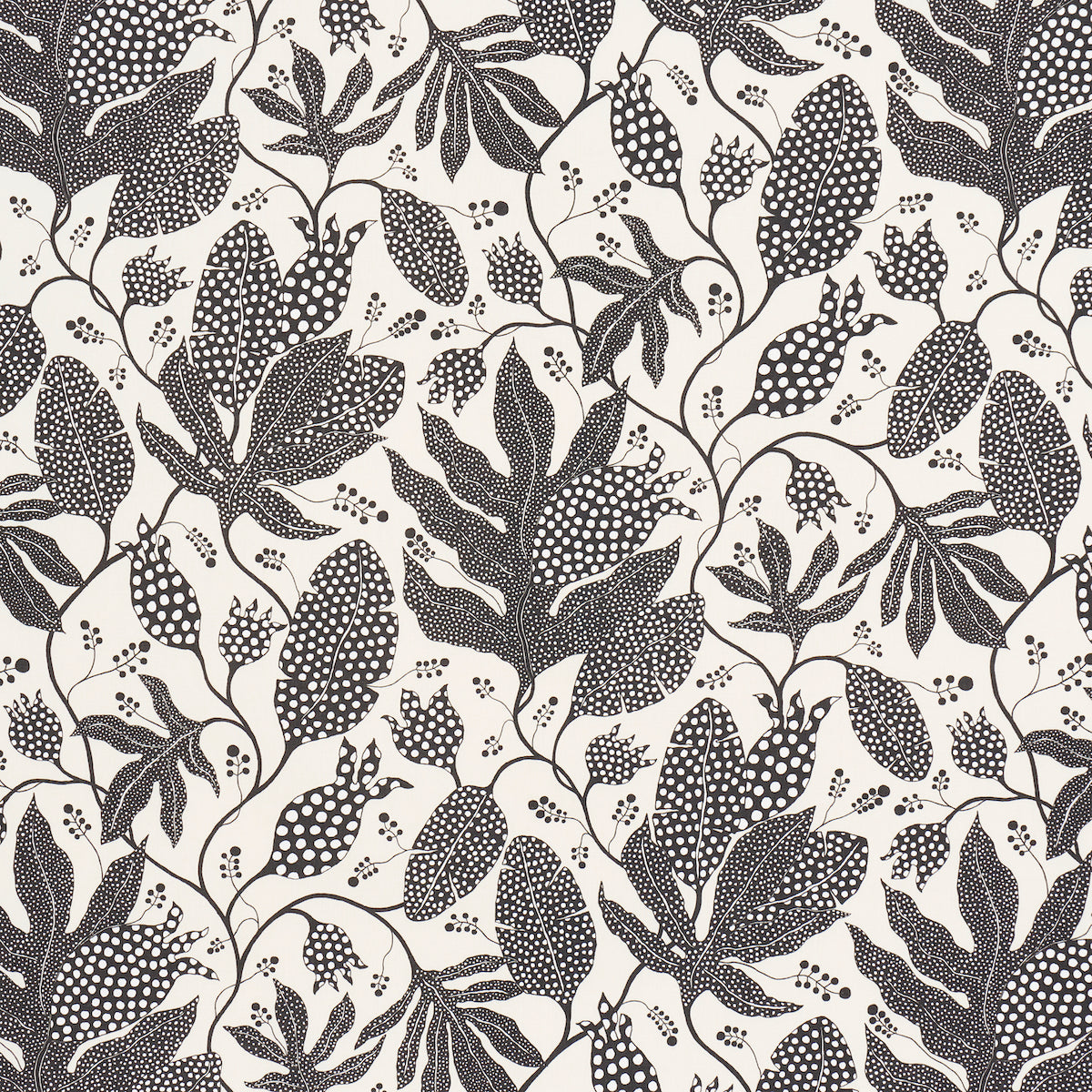 Purchase 181653 | Polka Dot Jungle, Black & Cream - Schumacher Fabric