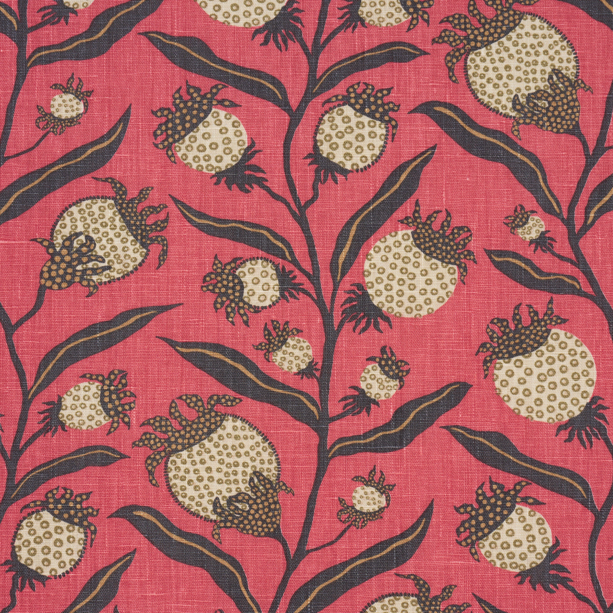 Purchase 181680 | Thistle Vine, Red & Gold - Schumacher Fabric