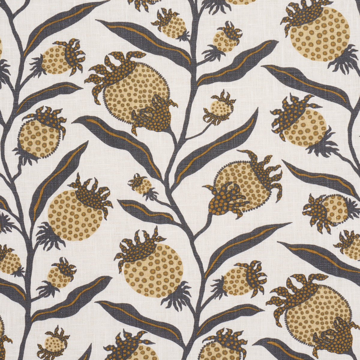 Purchase 181681 | Thistle Vine, Black & Gold - Schumacher Fabric