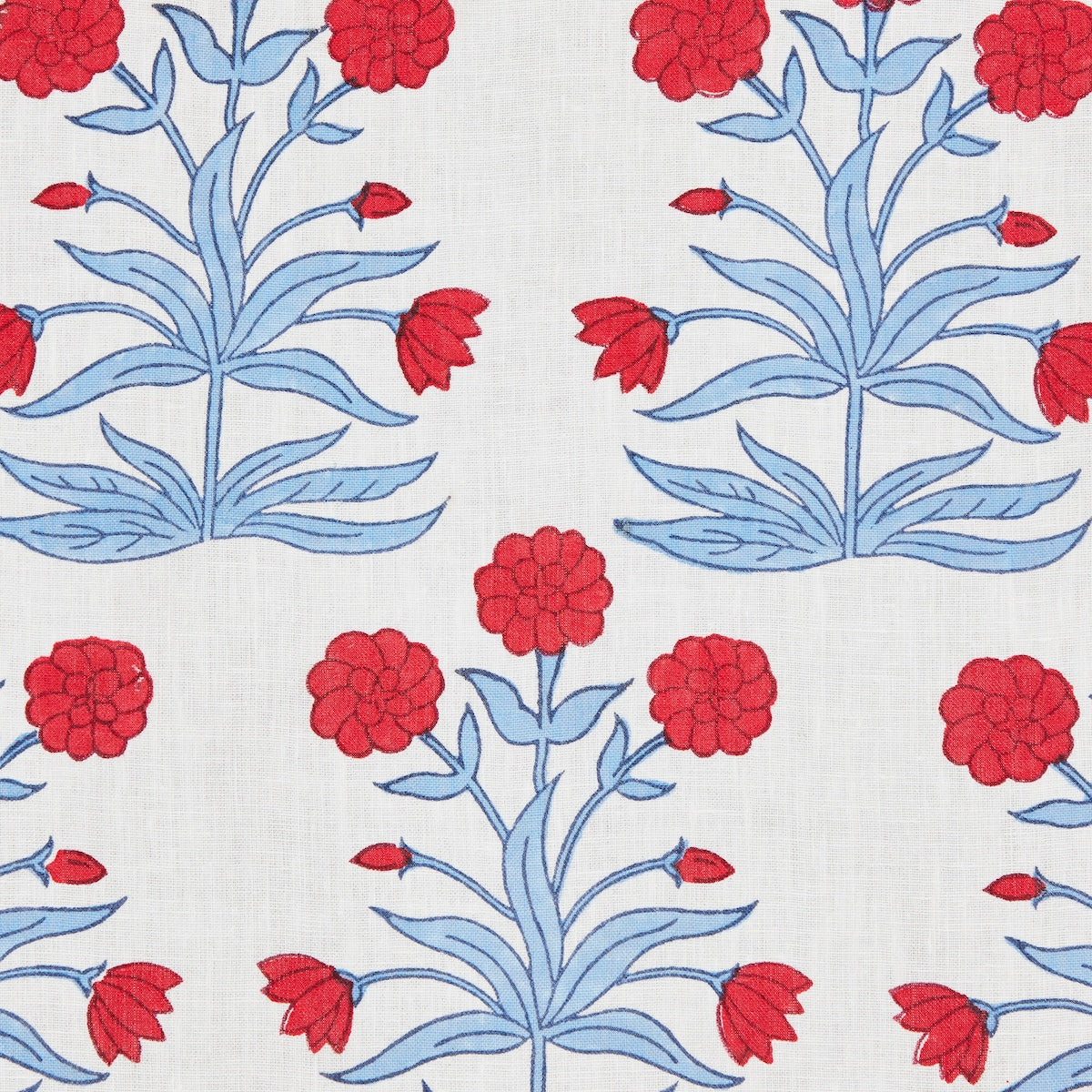 Purchase 181780 | Mughal Hand Block Print, Crimson Sky - Schumacher Fabric