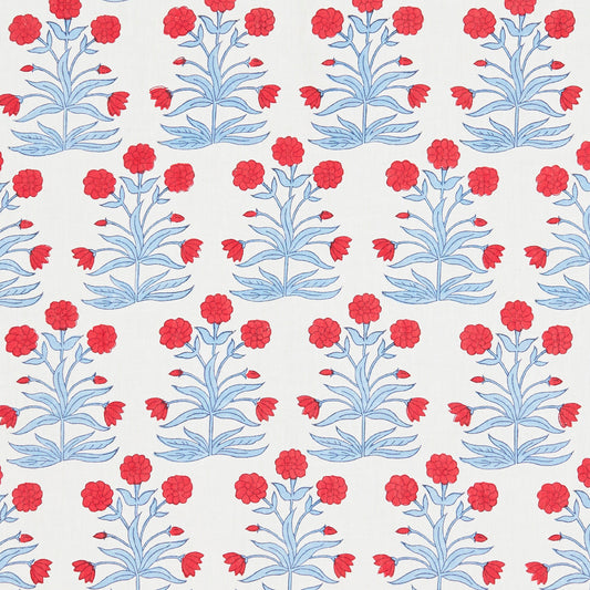 Purchase 181780 | Mughal Hand Block Print, Crimson Sky - Schumacher Fabric