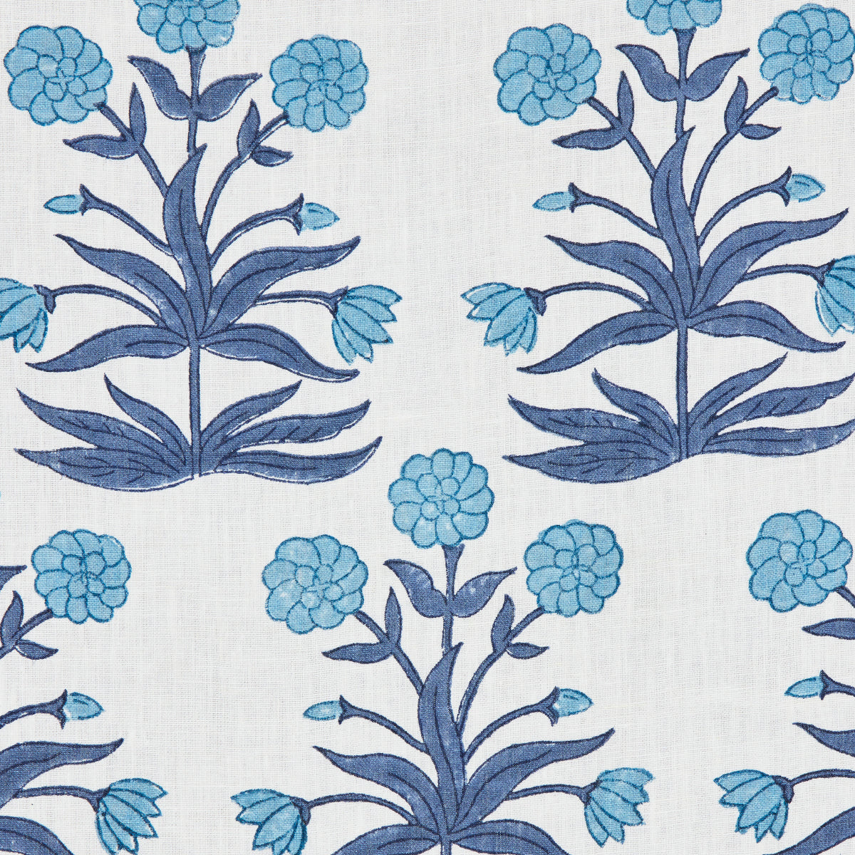 Purchase 181781 | Mughal Hand Block Print, Sky Indigo - Schumacher Fabric