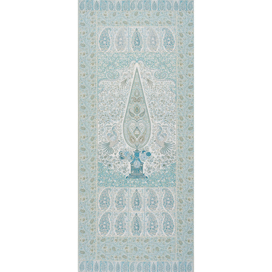 Purchase 181821 | Colmery Paisley Panel, Peacock - Schumacher Fabric