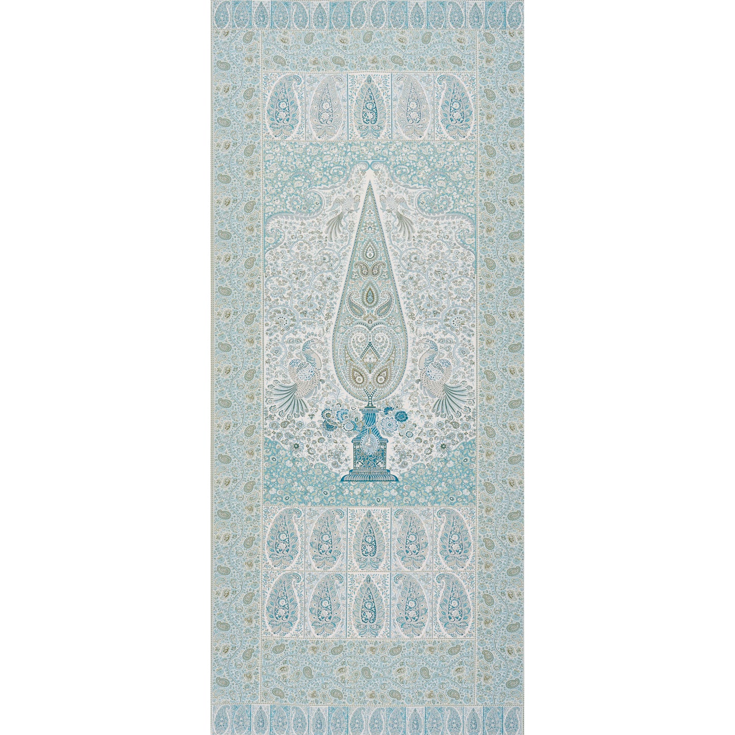 Purchase 181821 | Colmery Paisley Panel, Peacock - Schumacher Fabric