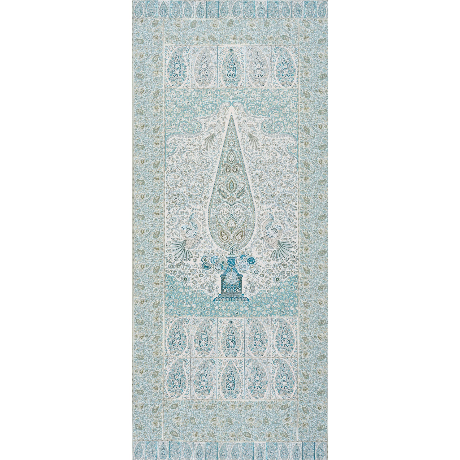 Purchase 181821 | Colmery Paisley Panel, Peacock - Schumacher Fabric