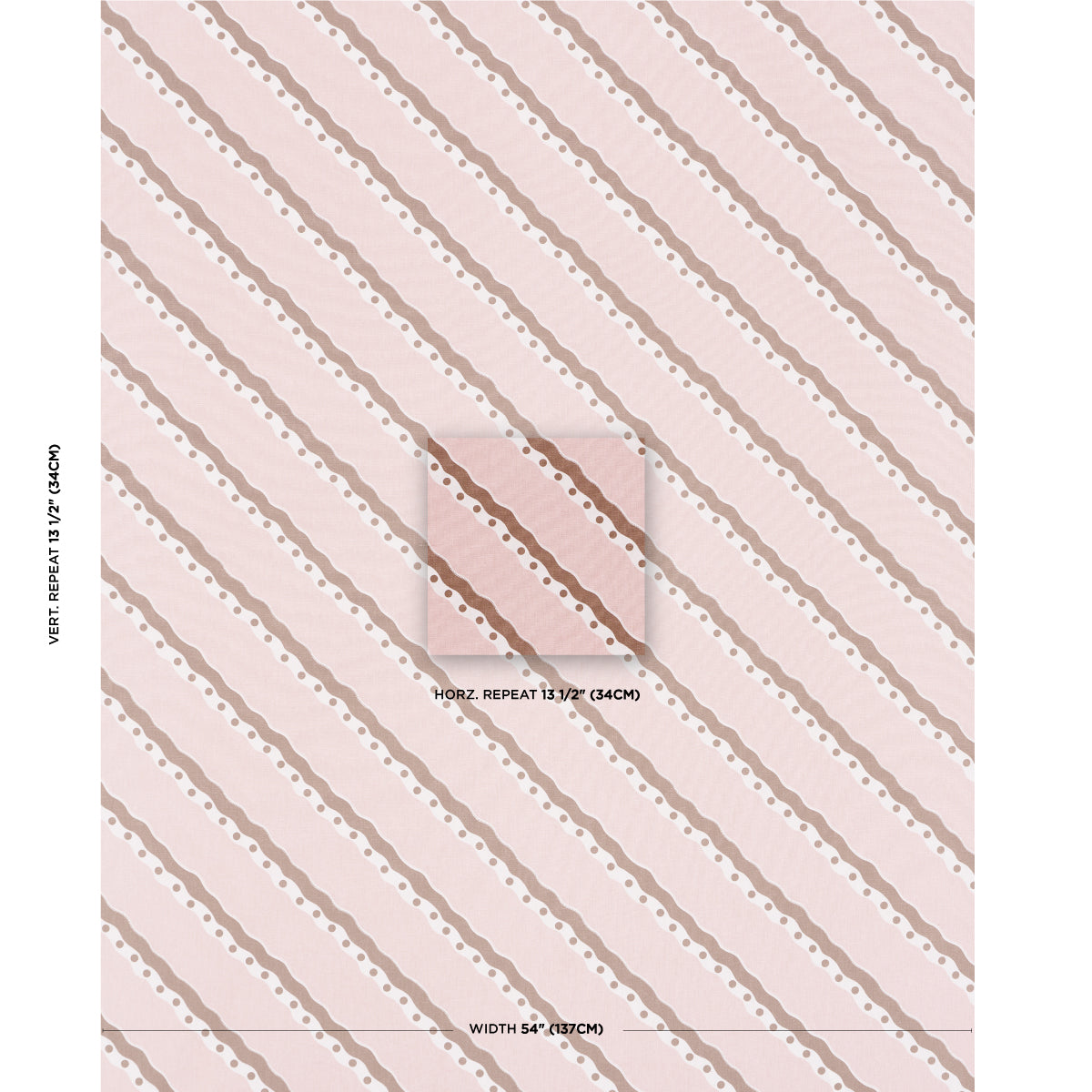 Purchase 181912 | Rousseau Stripe, Cocoa & Blush - Schumacher Fabric