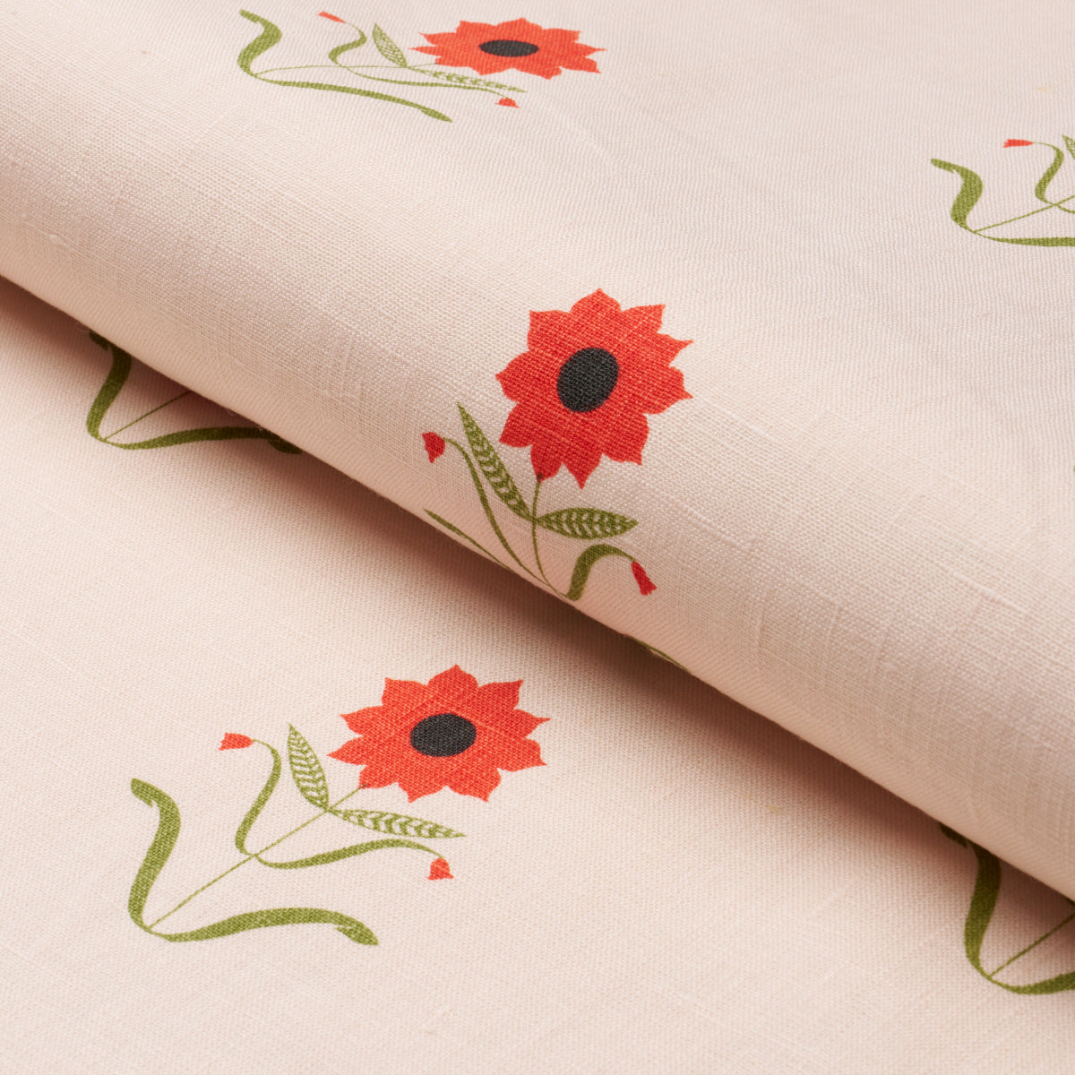 Purchase 181980 | Forget Me Nots, Red On Pink - Schumacher Fabric