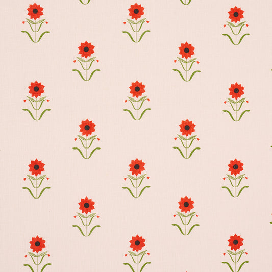 Purchase 181980 | Forget Me Nots, Red On Pink - Schumacher Fabric