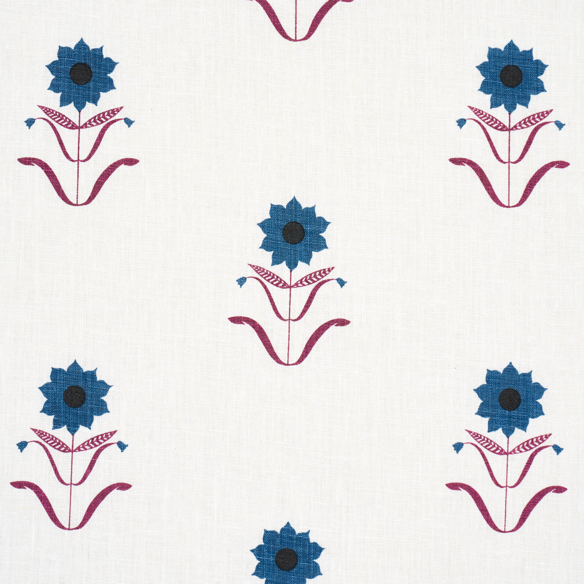Purchase 181982 | Forget Me Nots, Blue & Plum - Schumacher Fabric