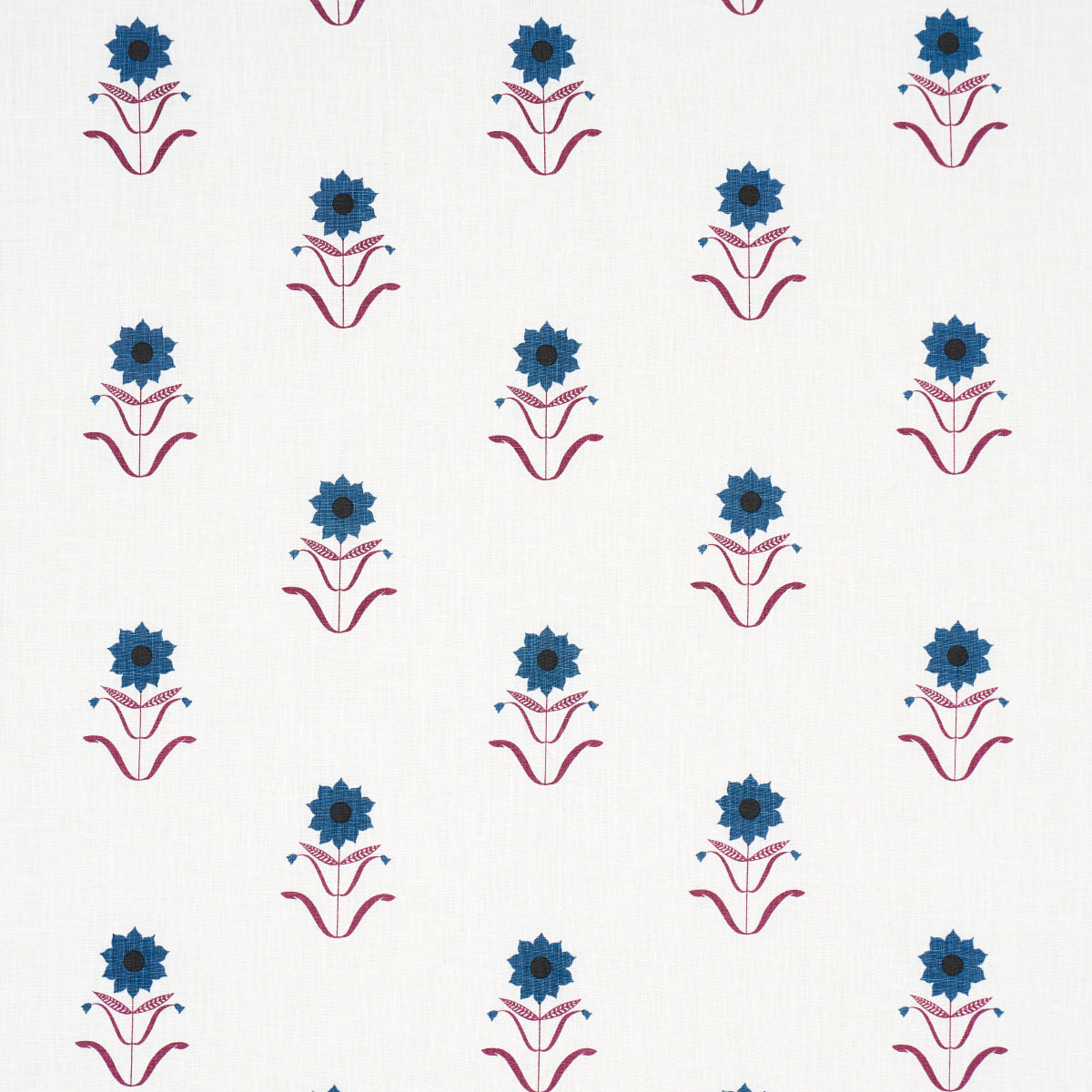 Purchase 181982 | Forget Me Nots, Blue & Plum - Schumacher Fabric