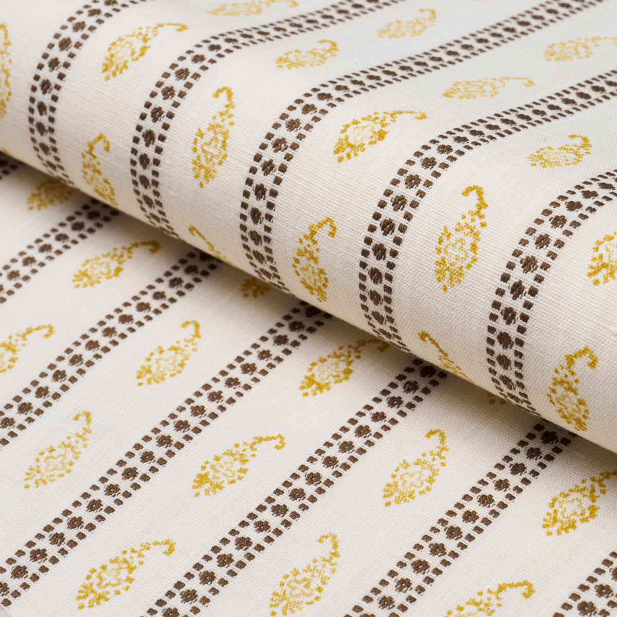 182022 | Eddie Woven Hand Block Print, Yellow - Schumacher Fabric