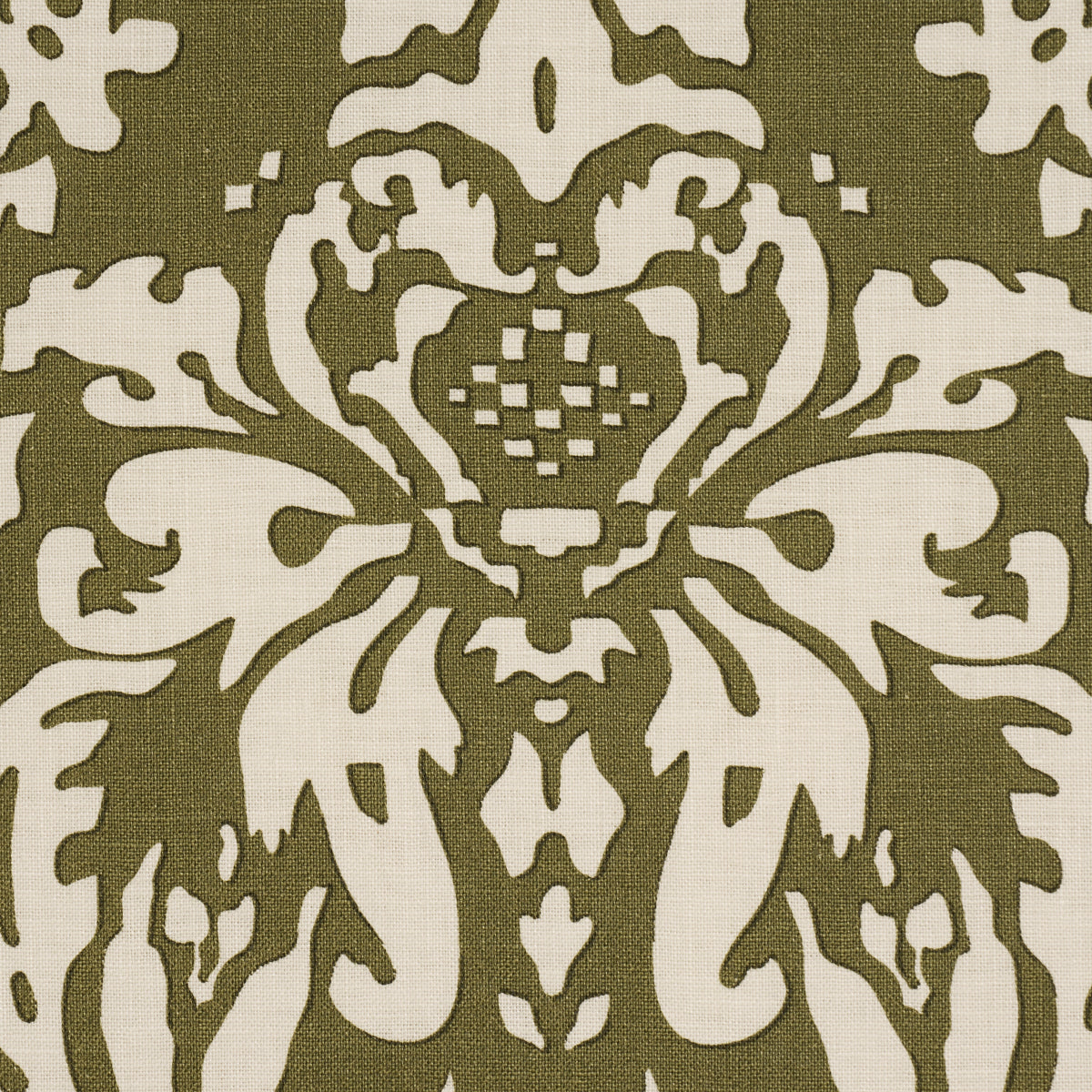 Purchase 182122 | Suffolk Damask, Olive - Schumacher Fabric