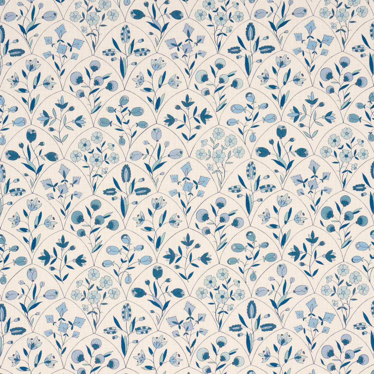 Purchase 182160 | Frances Floral Indoor/Outdoor, Blues - Schumacher Fabric