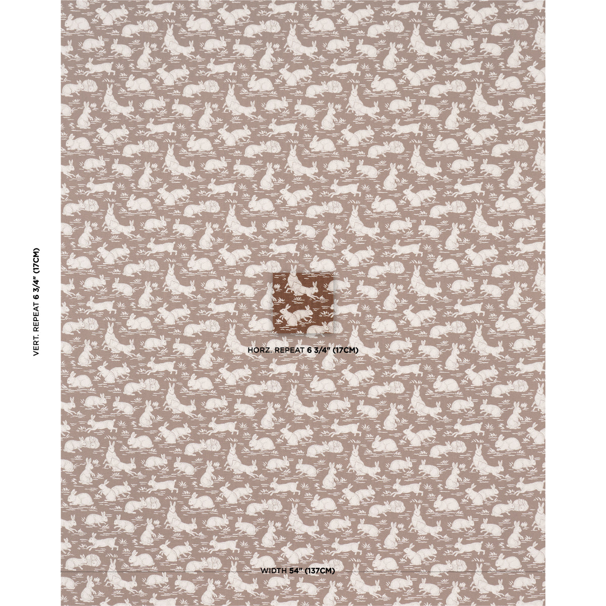 Purchase 182241 | Cottontails, Chestnut - Schumacher Fabric