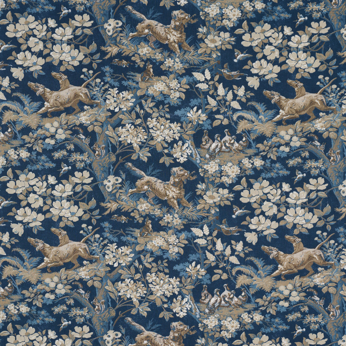 Purchase 182262 | Hound Meadow, Indigo - Schumacher Fabric