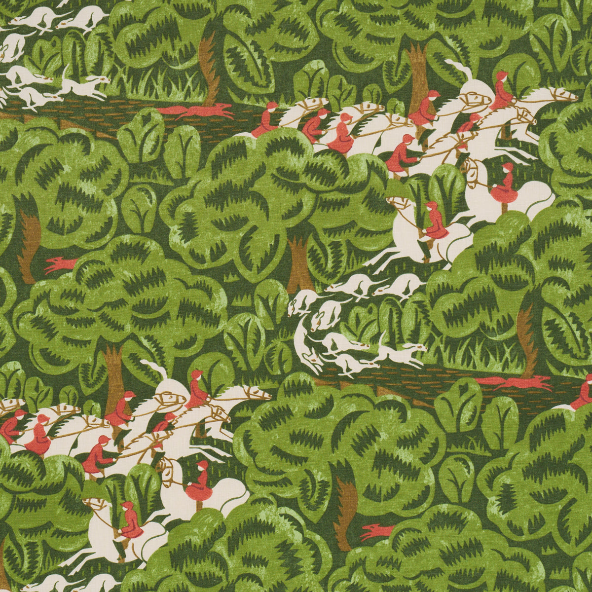 Purchase 182340 | Margaret Schloeman'S Fox Chase, Forest - Schumacher Fabric