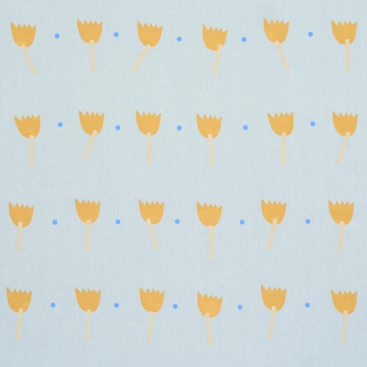 Purchase 182400 | Tulip Play Hand Block Print, Ochre On Sky - Schumacher Fabric