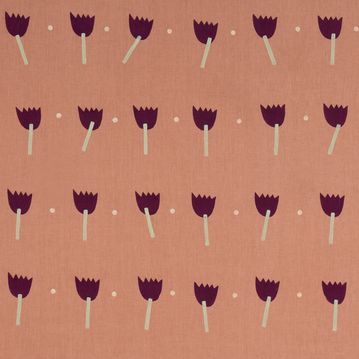 Purchase 182401 | Tulip Play Hand Block Print, Violet On Rust - Schumacher Fabric