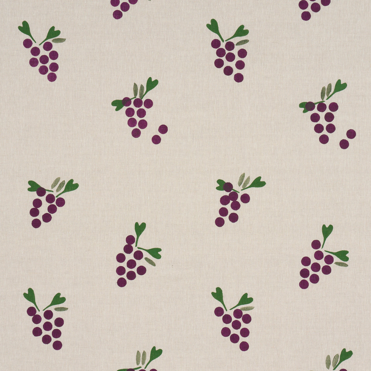 Purchase 182420 | Grapes Hand Block Print, Purple On Natural - Schumacher Fabric