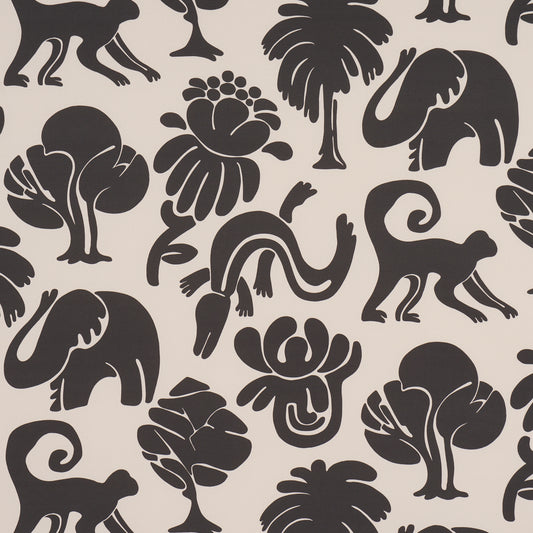Purchase 182492 | Call Of The Jungle, Black - Schumacher Fabric