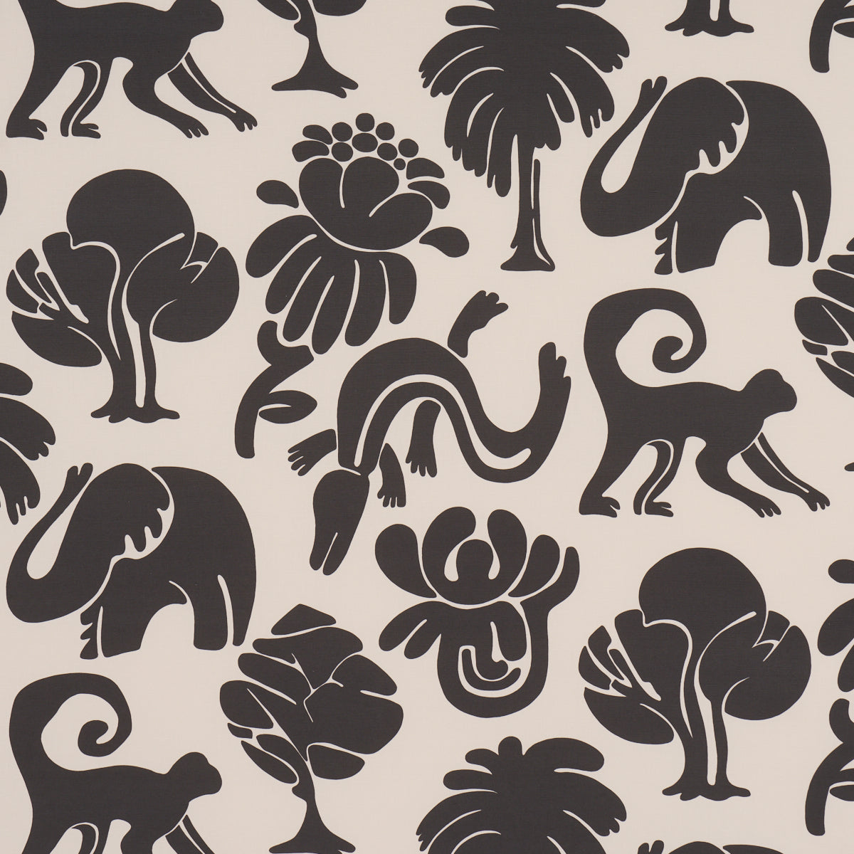 Purchase 182492 | Call Of The Jungle, Black - Schumacher Fabric