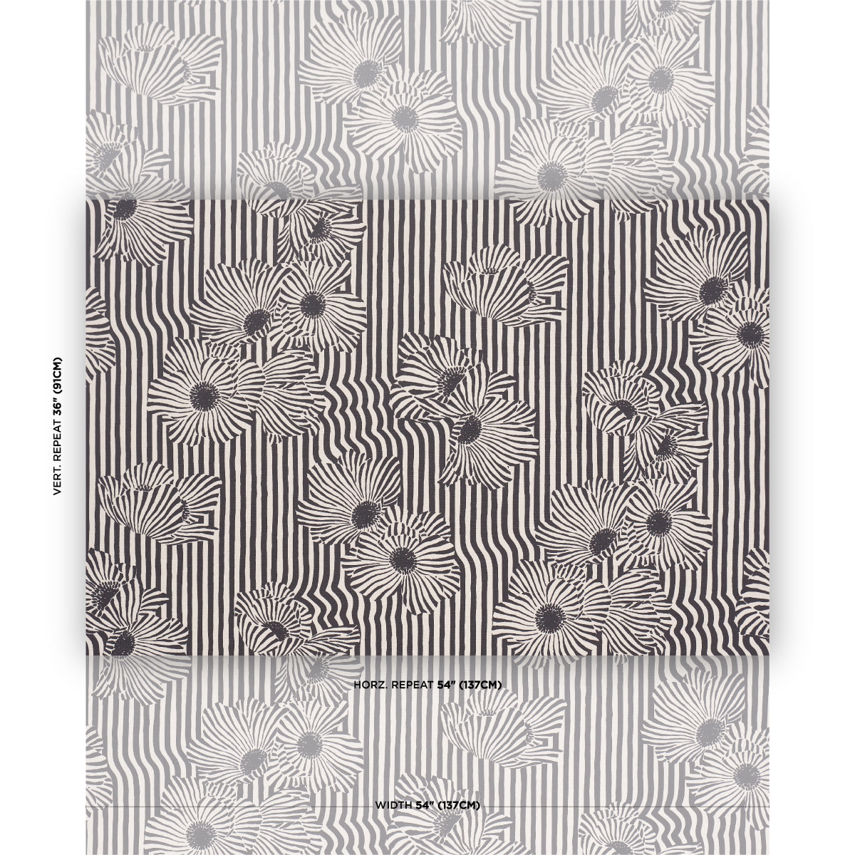 Purchase 182542 | Chaney Floral, Carbon - Schumacher Fabric