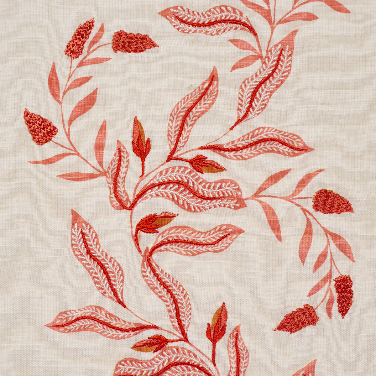 Purchase 182640 | Vagary Vines, Coral - Schumacher Fabric